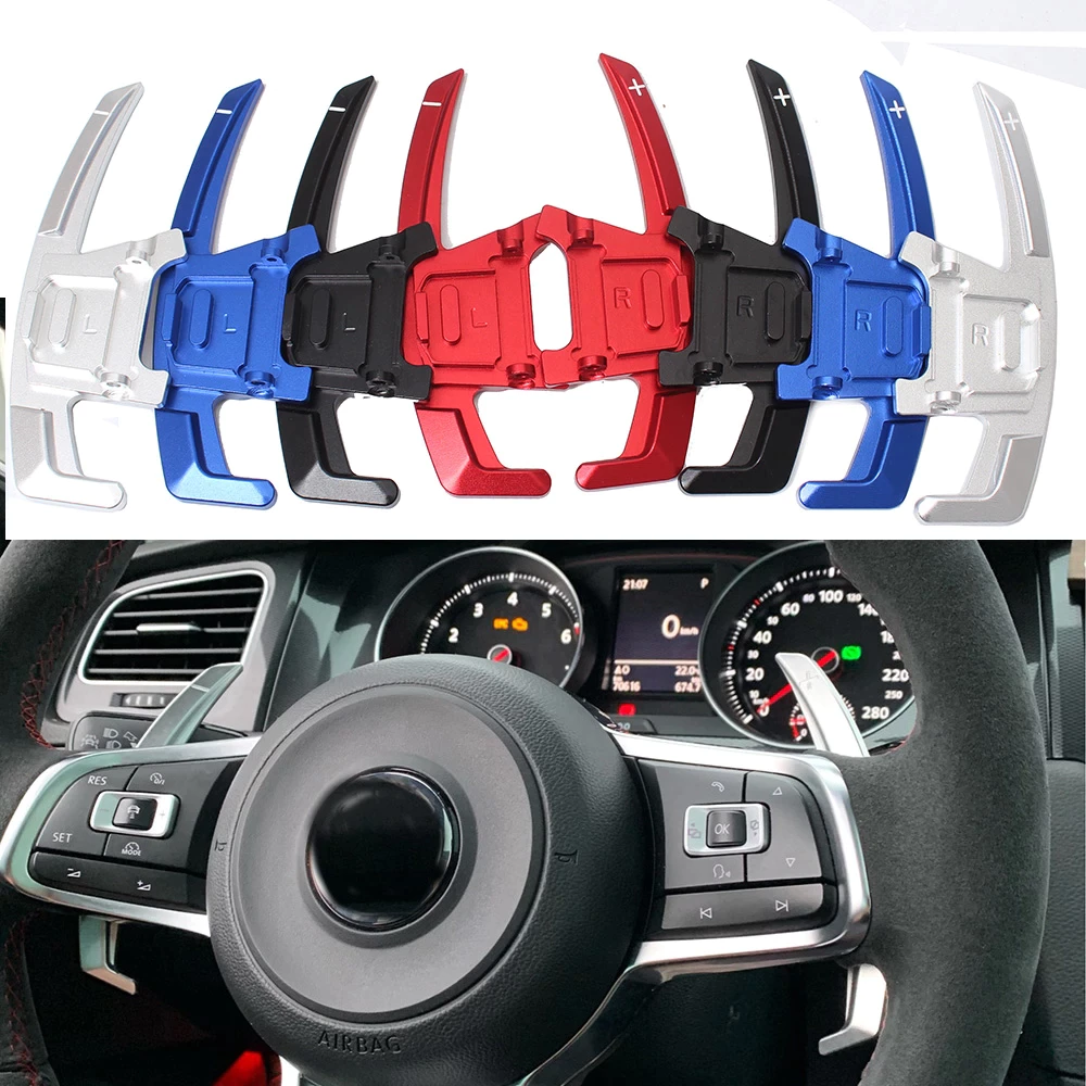 Red Aluminum Paddle Shifter Extensions – Quick Release For VW Golf6 R/GTI, Scirocco, Sharan