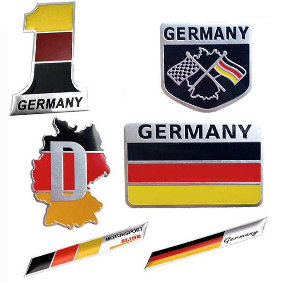 3D Aluminium German Flag Sticker (7 models)