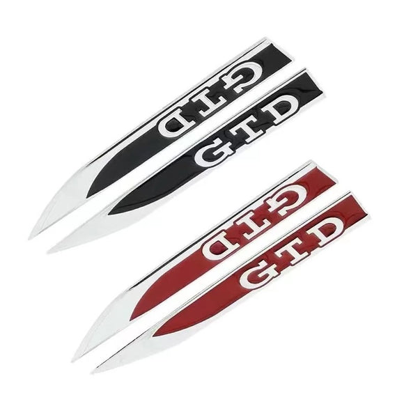 VW GTD Fender Side badge emblem (2 colors)