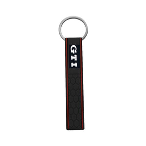 VW GTI Soft Rubber Red Strips Shape Keychain (3 colors)