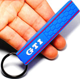 VW GTI Soft Rubber Red Strips Shape Keychain (3 colors)