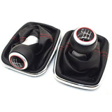 VW Volkswagen 5 and 6 speed leather Gear Shift Knob for Mk4 Golf,GTI,R32,Jetta,Bora red stitching