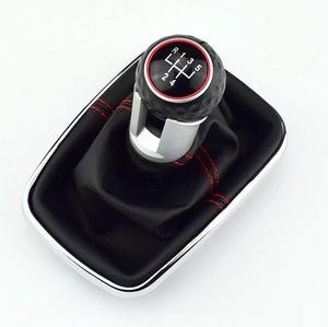 VW Volkswagen 5 and 6 speed leather Gear Shift Knob for Mk4 Golf,GTI,R32,Jetta,Bora red stitching