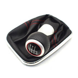 VW Volkswagen 6 speed leather Gear Shift Knob for Mk4 Golf,GTI,R32,Jetta,Bora red stitching