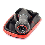 VW Volkswagen 6 speed leather Gear Shift Knob for Mk4 Golf GTI R32 Jetta Bora red stitching