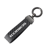 VW Scirocco Leather Carbon Fiber look Keychain