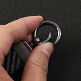 VW Scirocco Leather Carbon Fiber look Keychain