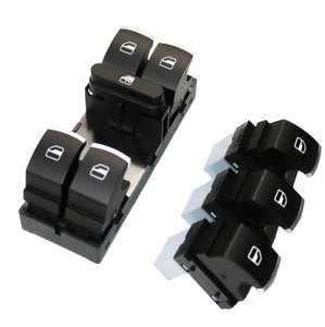 VW Window Switch Button FULL SET - Chrome and Black variant